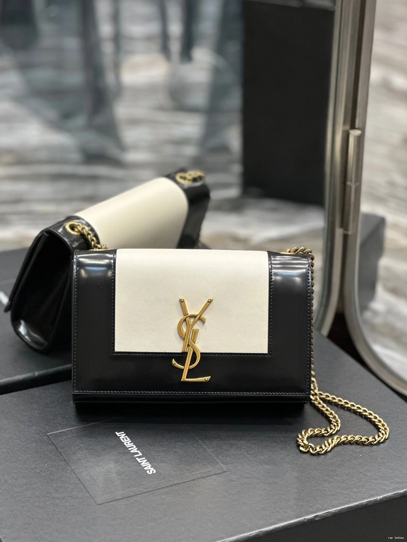 Rep ladies REP shoulder Kate bag leather small two-tone YSL 0713